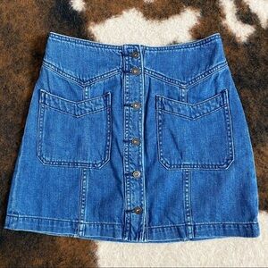 Free People Come a Little Closer Denim Jean Skirt